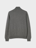 Loro Piana Loro Piana Knitwear, Grey, Baby Cashmere Classic Zipped Bomber In Grey Mélange