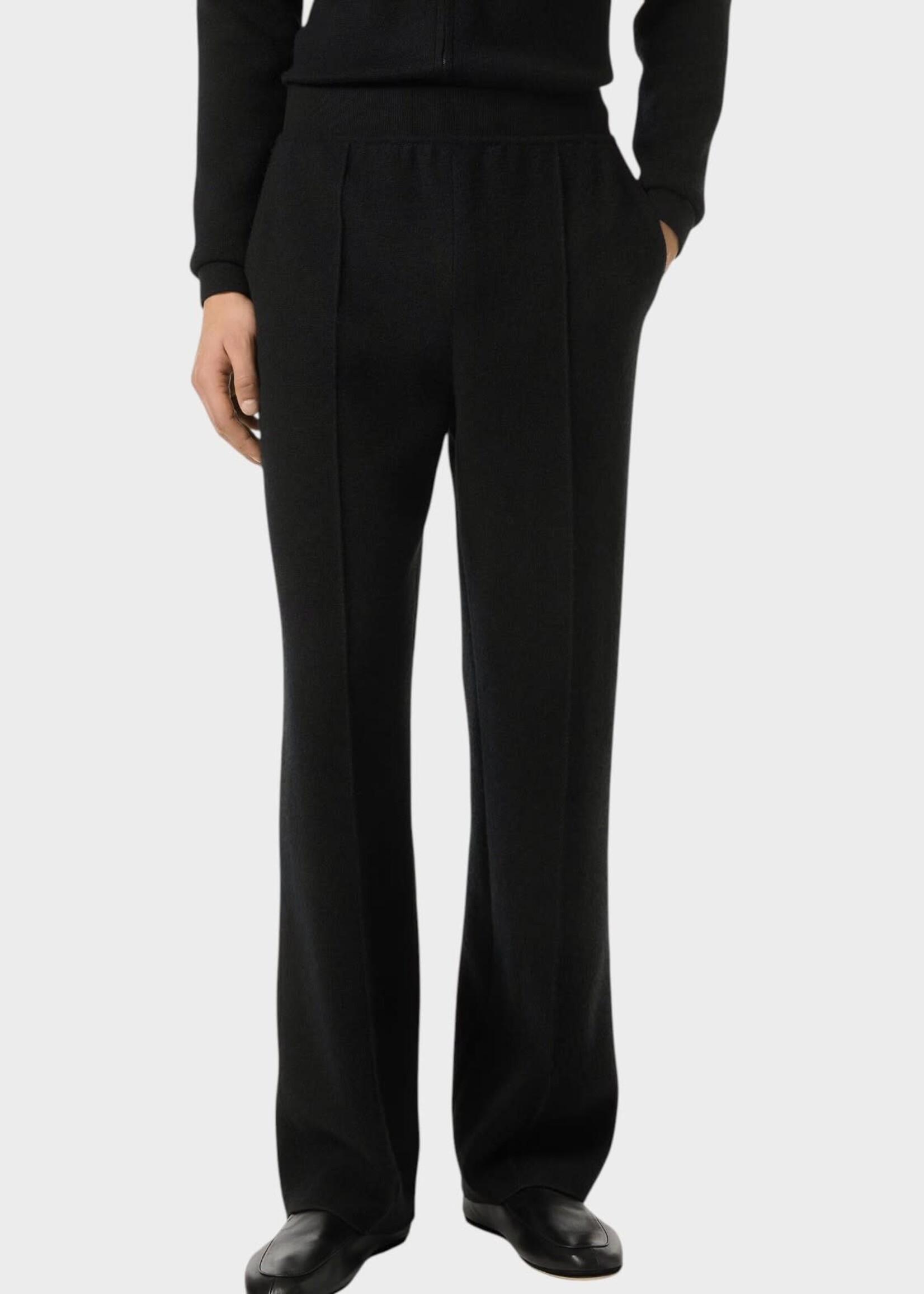 Loro Piana Loro Piana Knitwear, Black, Petunia Wool Cashmere & Silk Straight Leg Pants In Black
