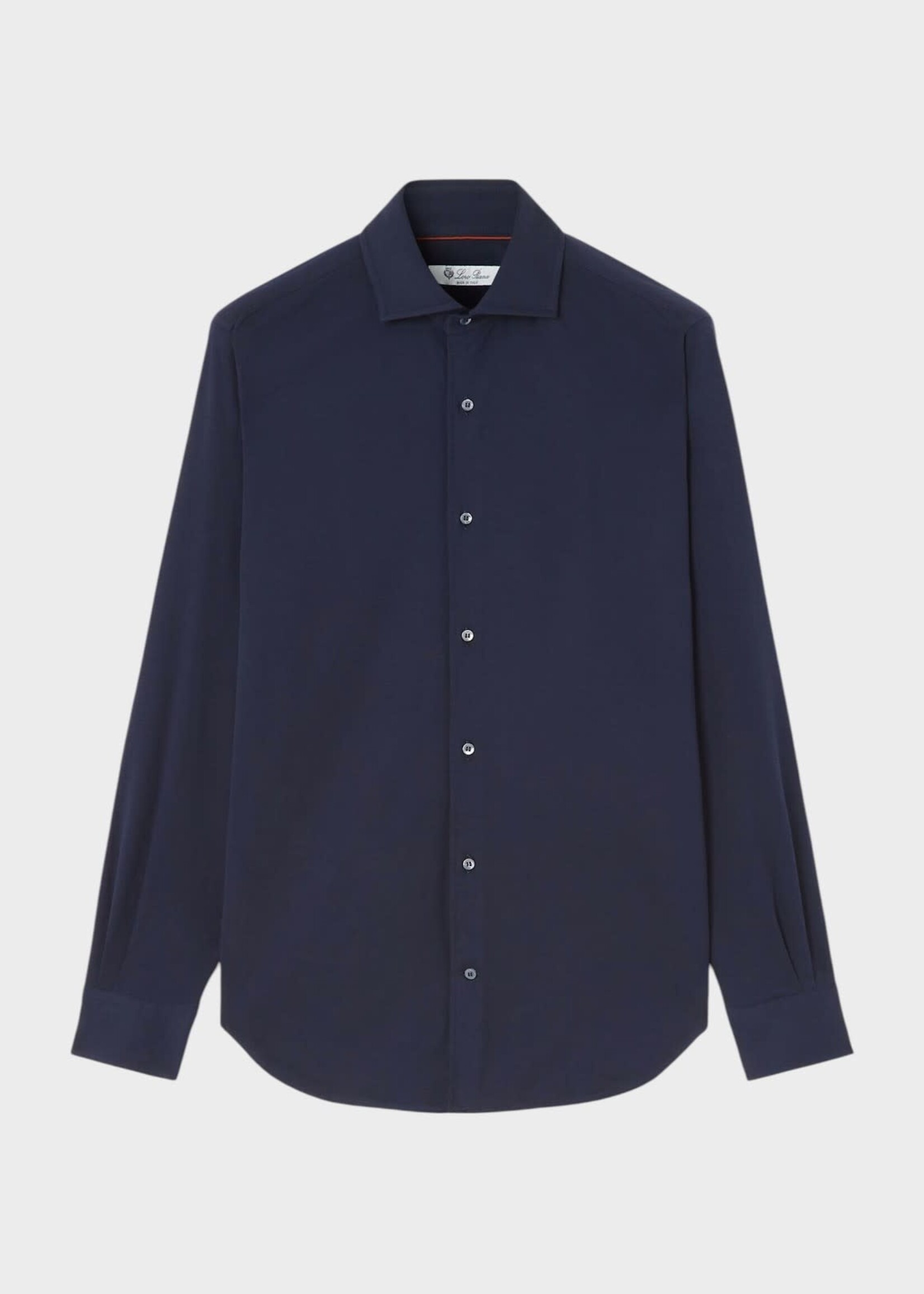 Loro Piana Loro Piana Shirt, Navy, Andrew Jersey Cotton Classic Shirt In Blue Navy