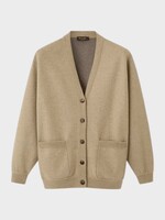 Loro Piana Loro Piana Knitwear, Beige, Rio Bodro Cashmere V-Neck Cardigan In Warm Sand Mélange