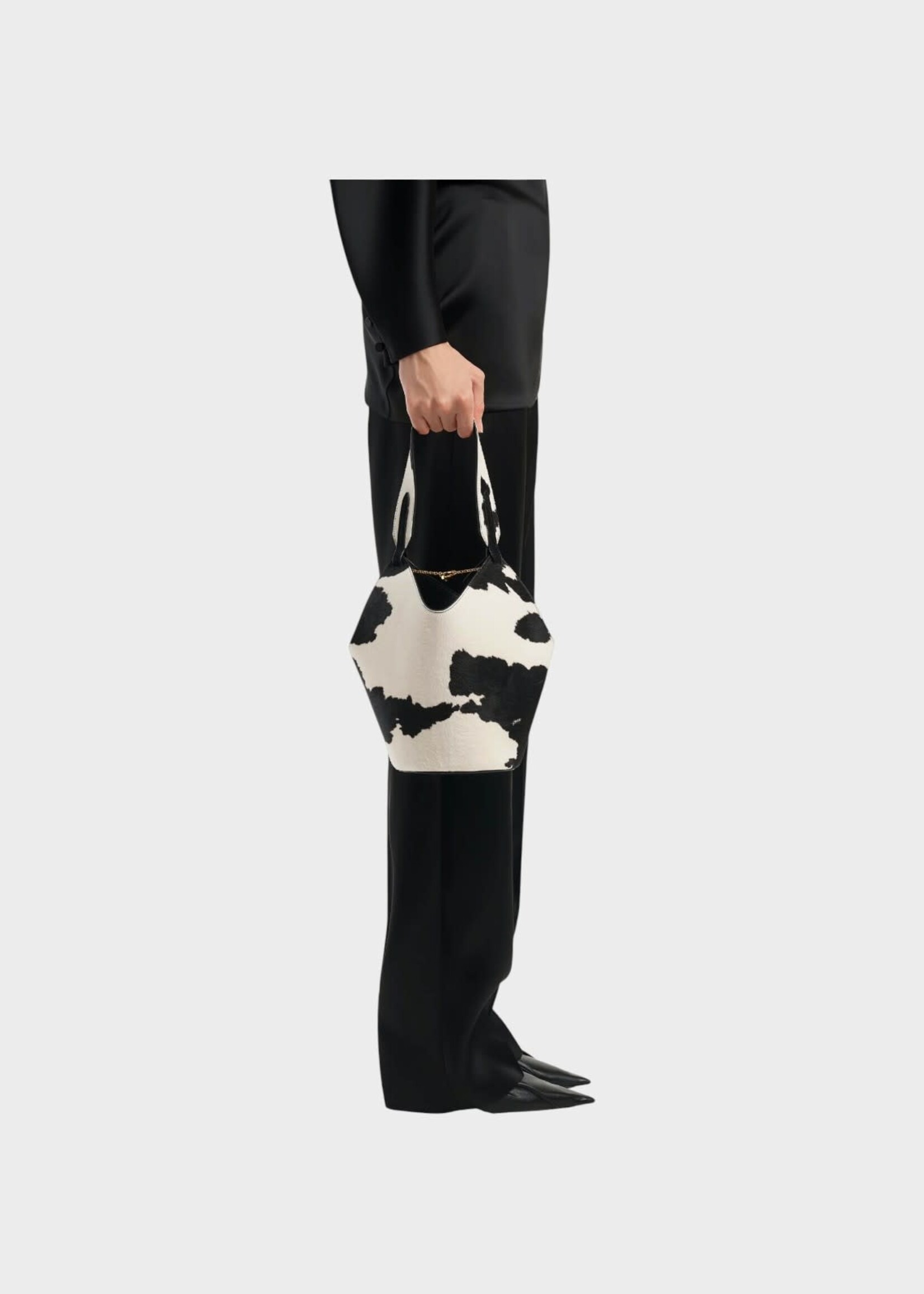 Khaite Khaite Bag, Multi,  Lotus Mini Calf Hair Tote Bag In Black & Natural w/ Cow Print