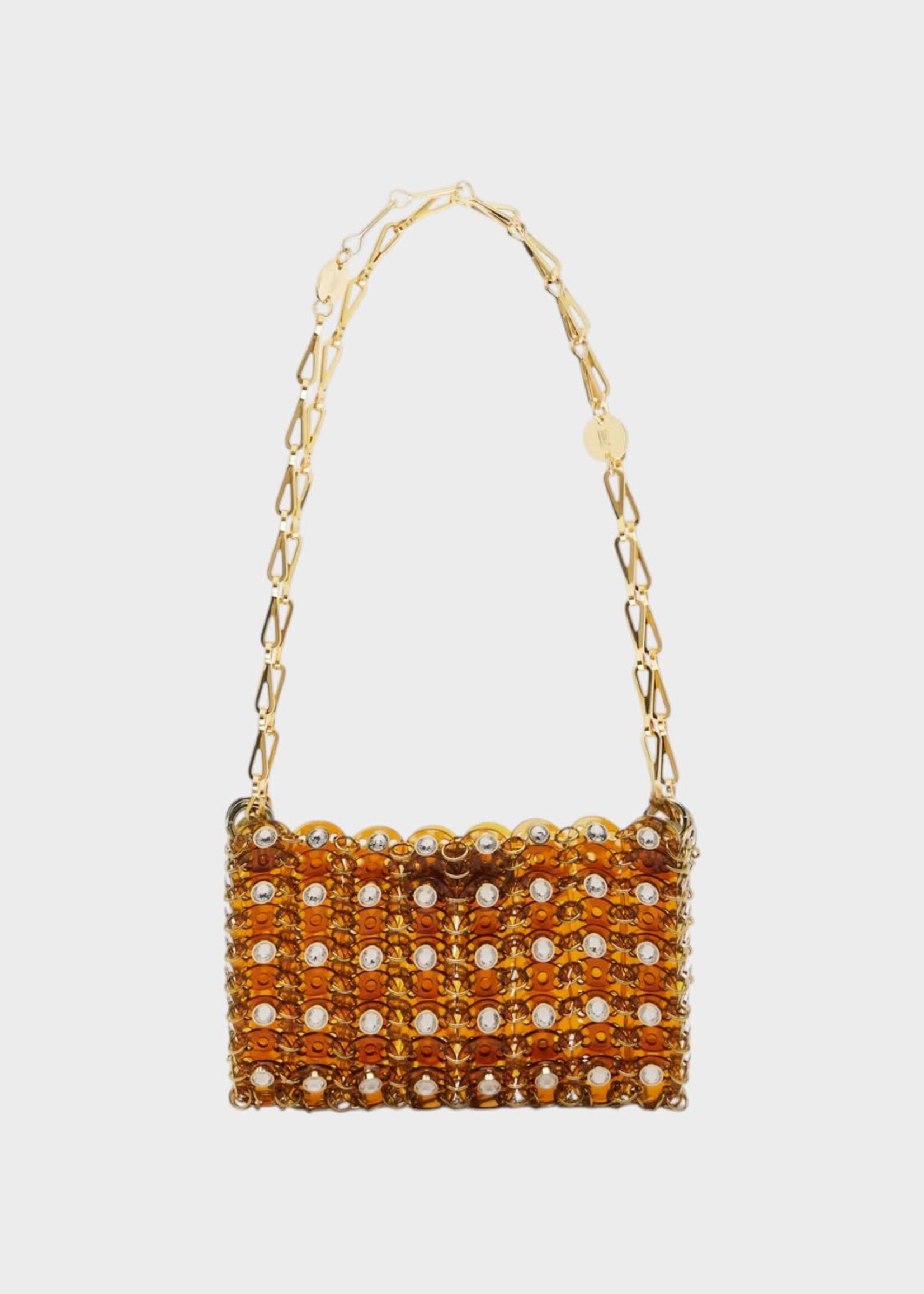 Rabanne Rabanne Bag, Yellow, 1969 Nano Iconic Disc Bag In Ocre w/ Crystals