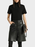 Courreges Courreges Top, Black, Milano Zipped Mock neck Short Sleeve Top In Black