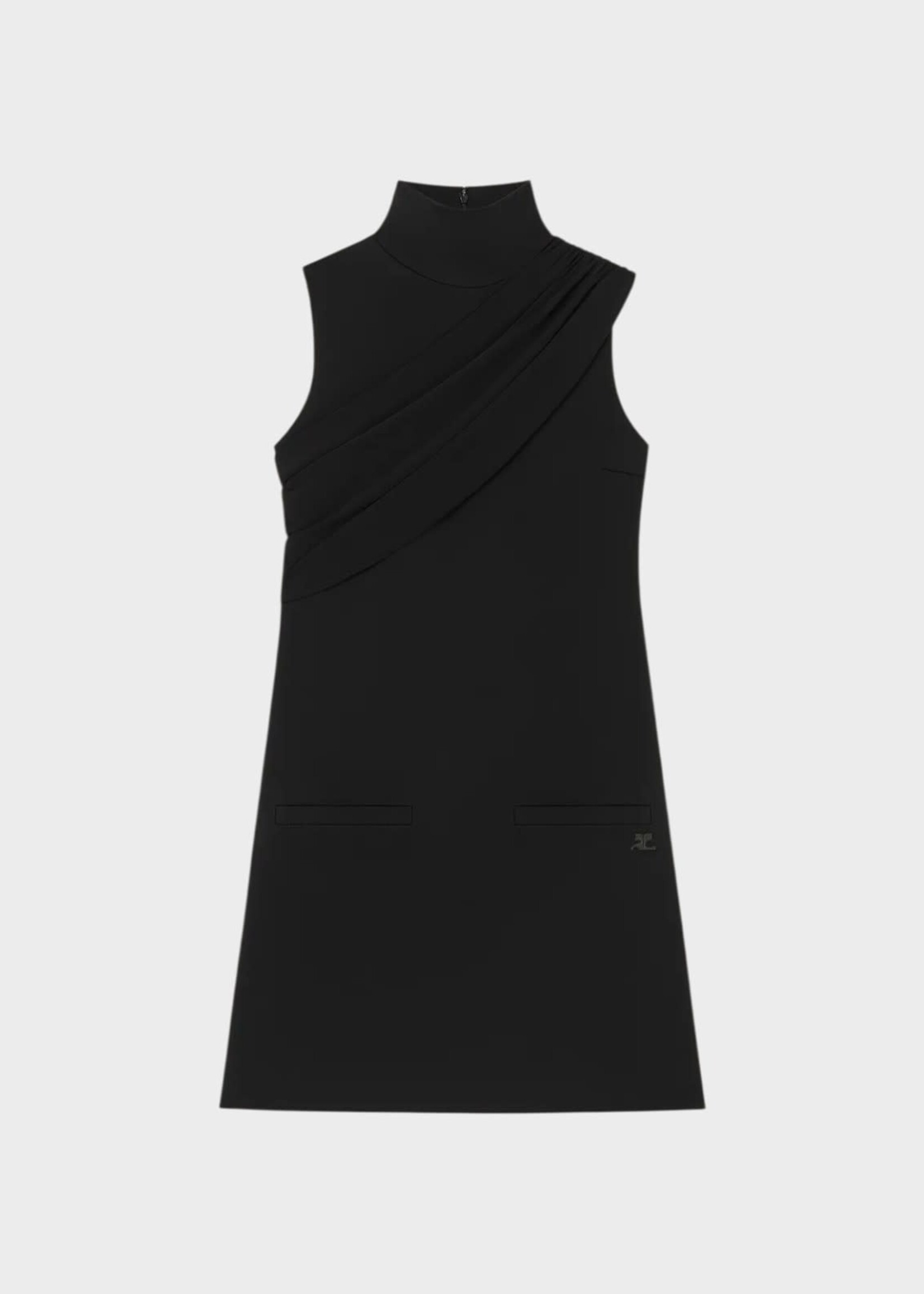 Courreges Courreges Dress, Black, Twist A-Line Short Dress In Black