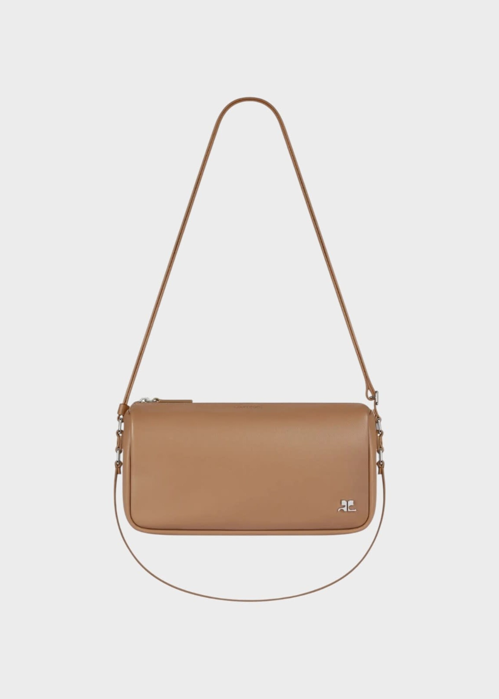 Courreges Courreges Bag, Brown, Three Sixty Calf Leather Small Shoulder Bag In Bronze