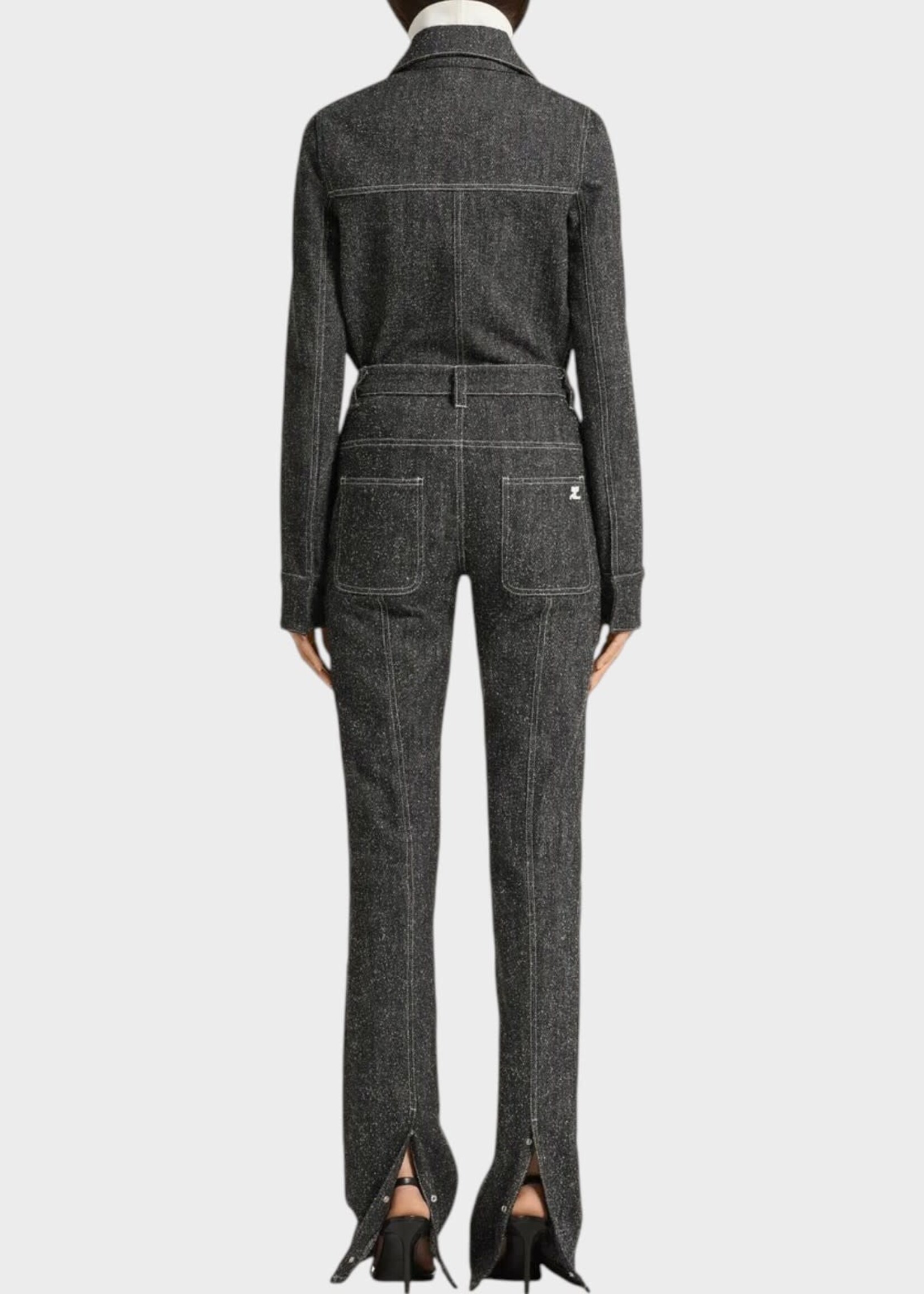 Courreges Courreges Jacket, Grey, Denim Tweed Overshirt In Black & Heritage White