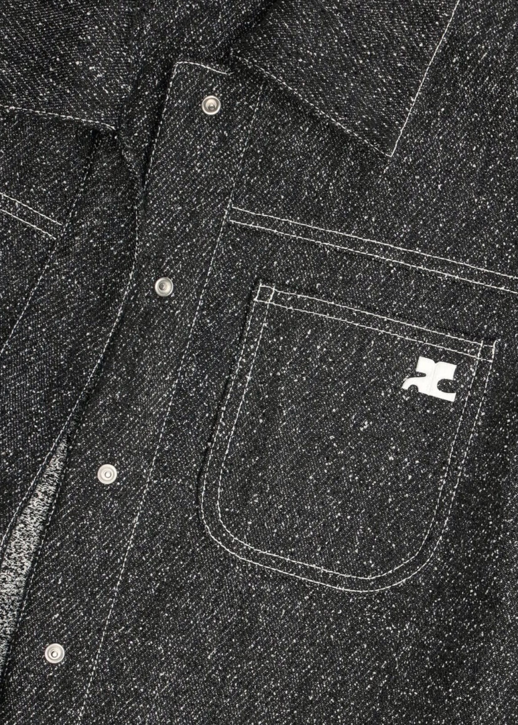 Courreges Courreges Jacket, Grey, Denim Tweed Overshirt In Black & Heritage White