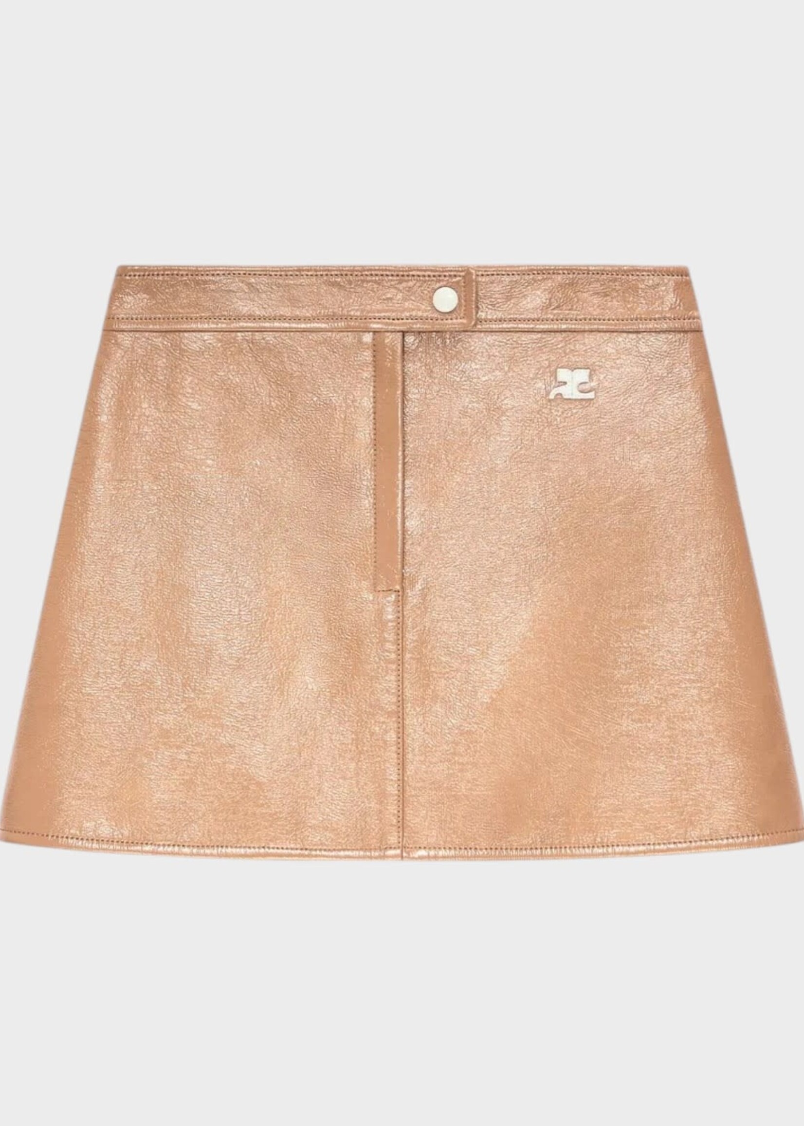 Courreges Courreges Skirt, Brown, Vinyle Reedition Mini Skirt In Bronzer w/ Logo