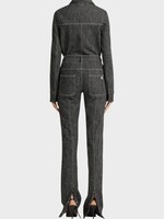 Courreges Courreges Trousers, Grey, Snap Denim Tweed Straight Pants In Black & Heritage White