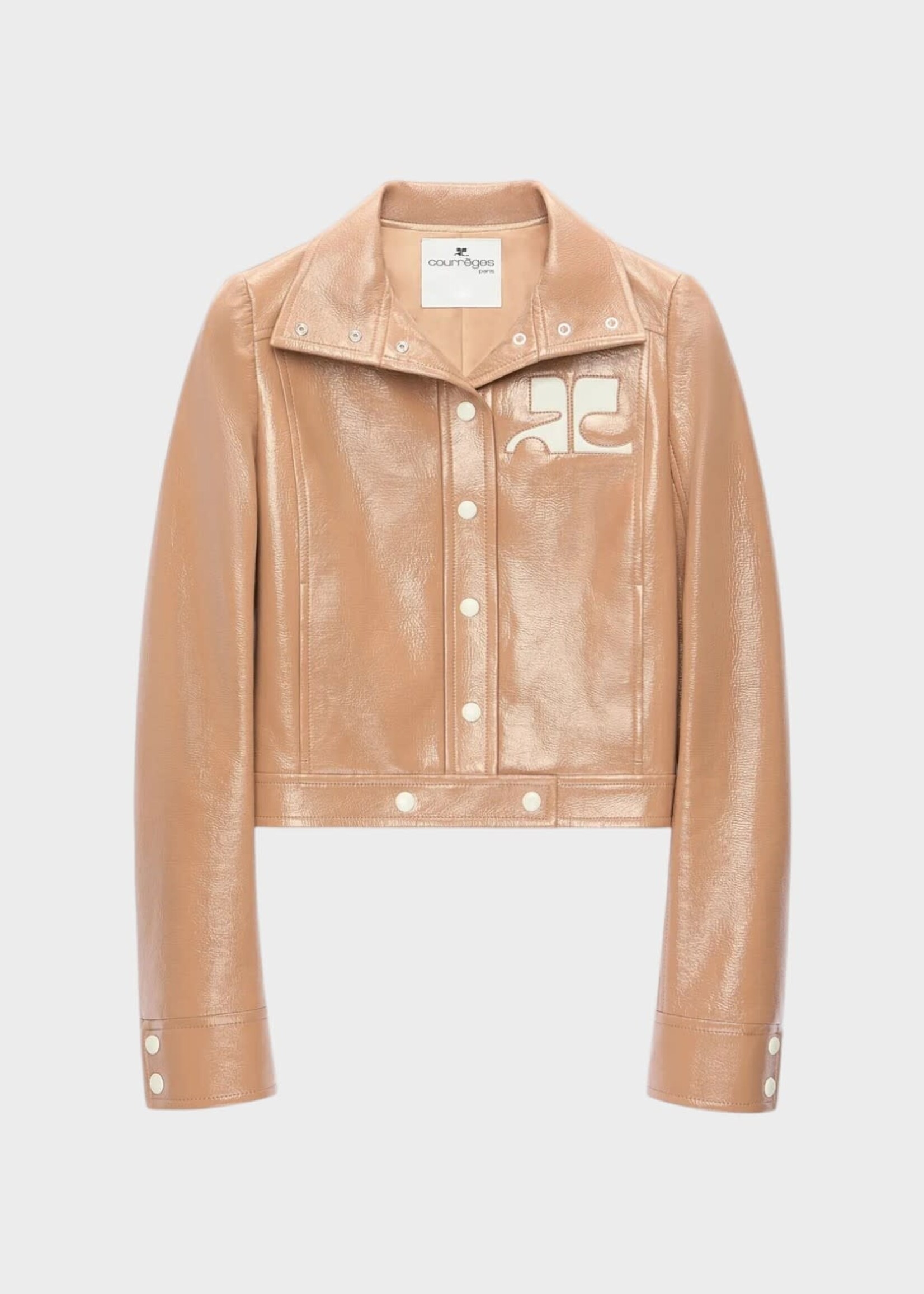 Courreges Courreges Jacket, Brown, Vinyle Reedition Jacket In Bronzer w/ Chest Logo