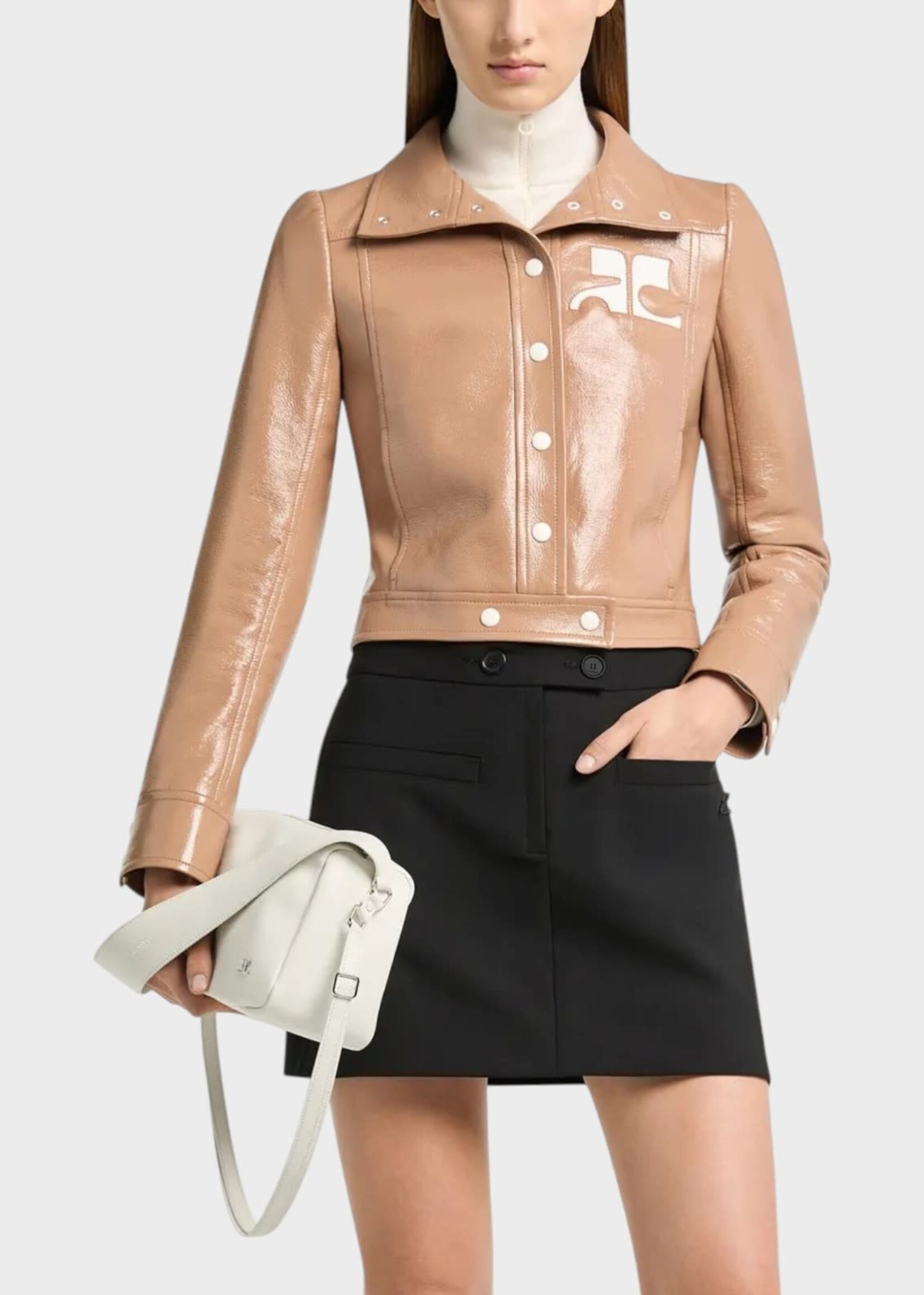 Courreges Courreges Jacket, Brown, Vinyle Reedition Jacket In Bronzer w/ Chest Logo