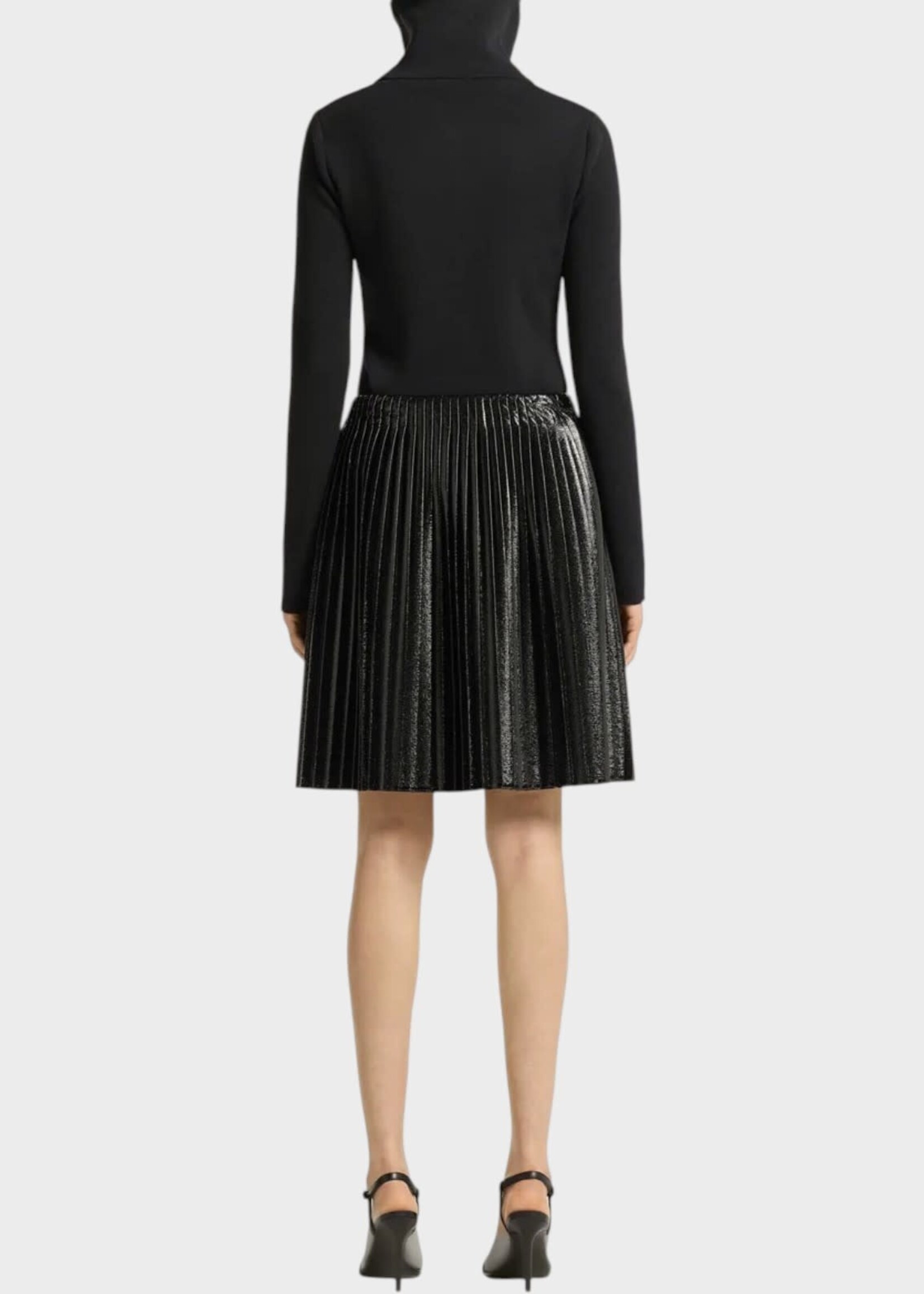 Courreges Courreges Skirt, Black, Pleated Vinyl Mini Skirt In Black