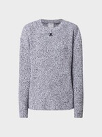 Courreges Courreges Knitwear, Multi, Merino Wool Crewneck Sweater In Black & White