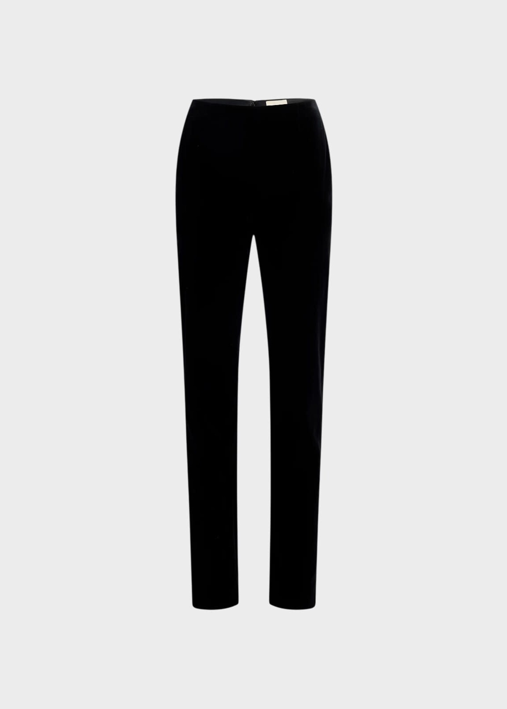 Khaite Khaite Trousers, Black, Ryden Velvet High Waisted Pants In Black