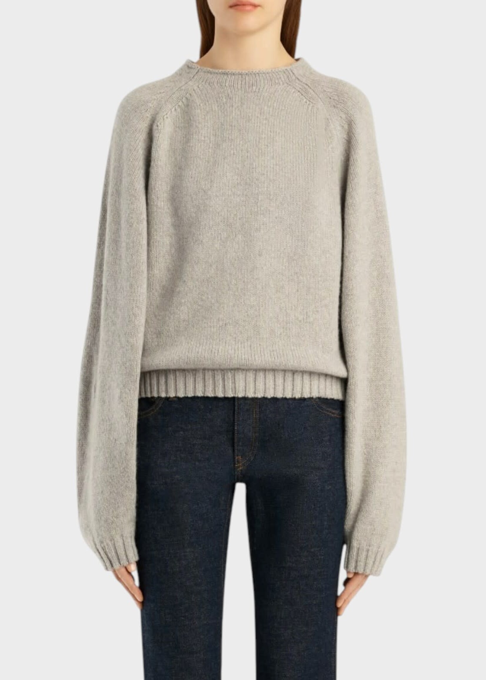 Khaite Khaite Knitwear, Grey, Simone Cashmere Sweater In Pewter
