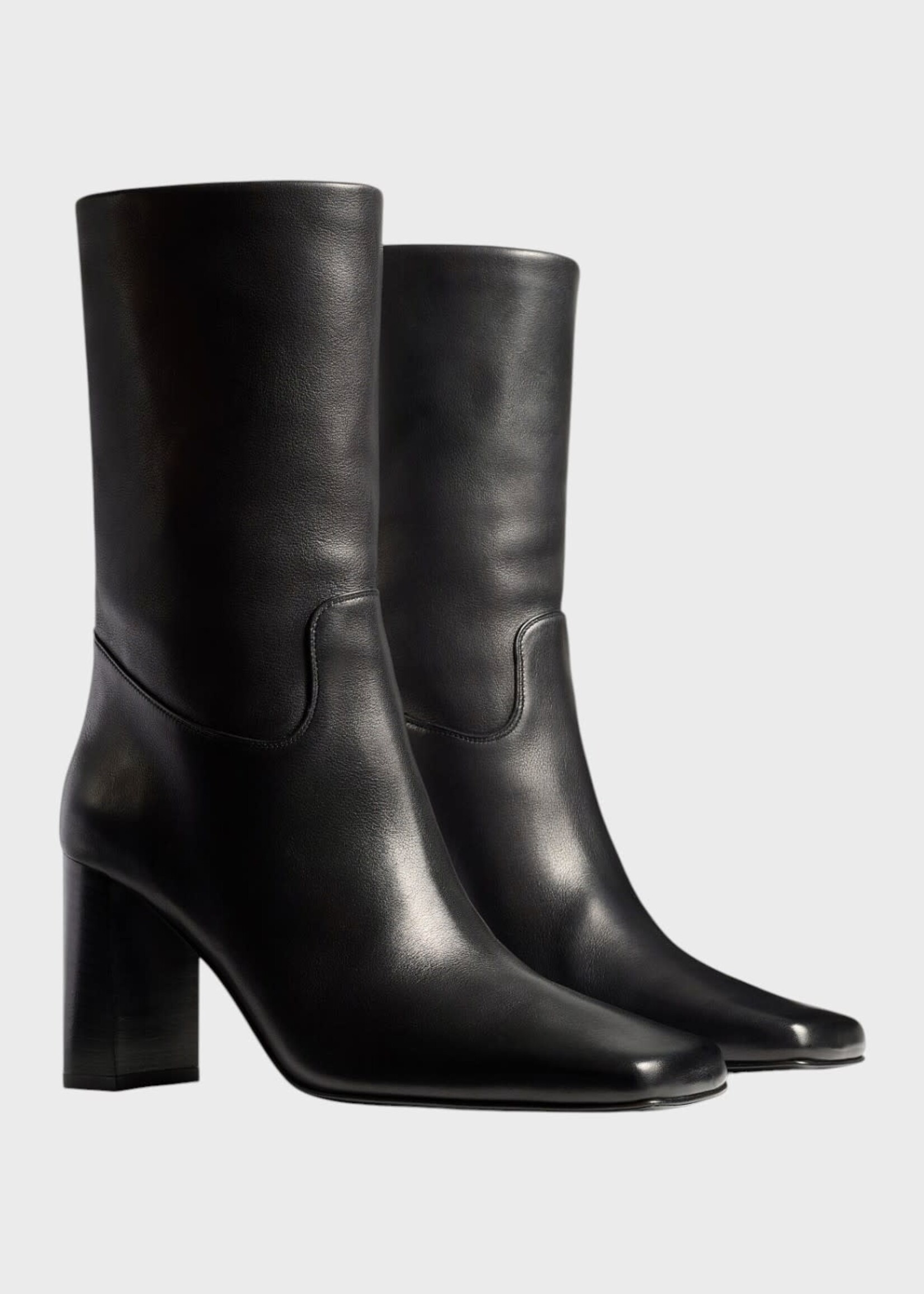 Khaite Khaite Boots, Black, Petra Calf Leather 85Mm Ankle Boots