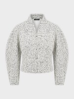 Ashlyn Ashlyn Jacket, White, Milo Boucle Zipped Cropped Jacket In White