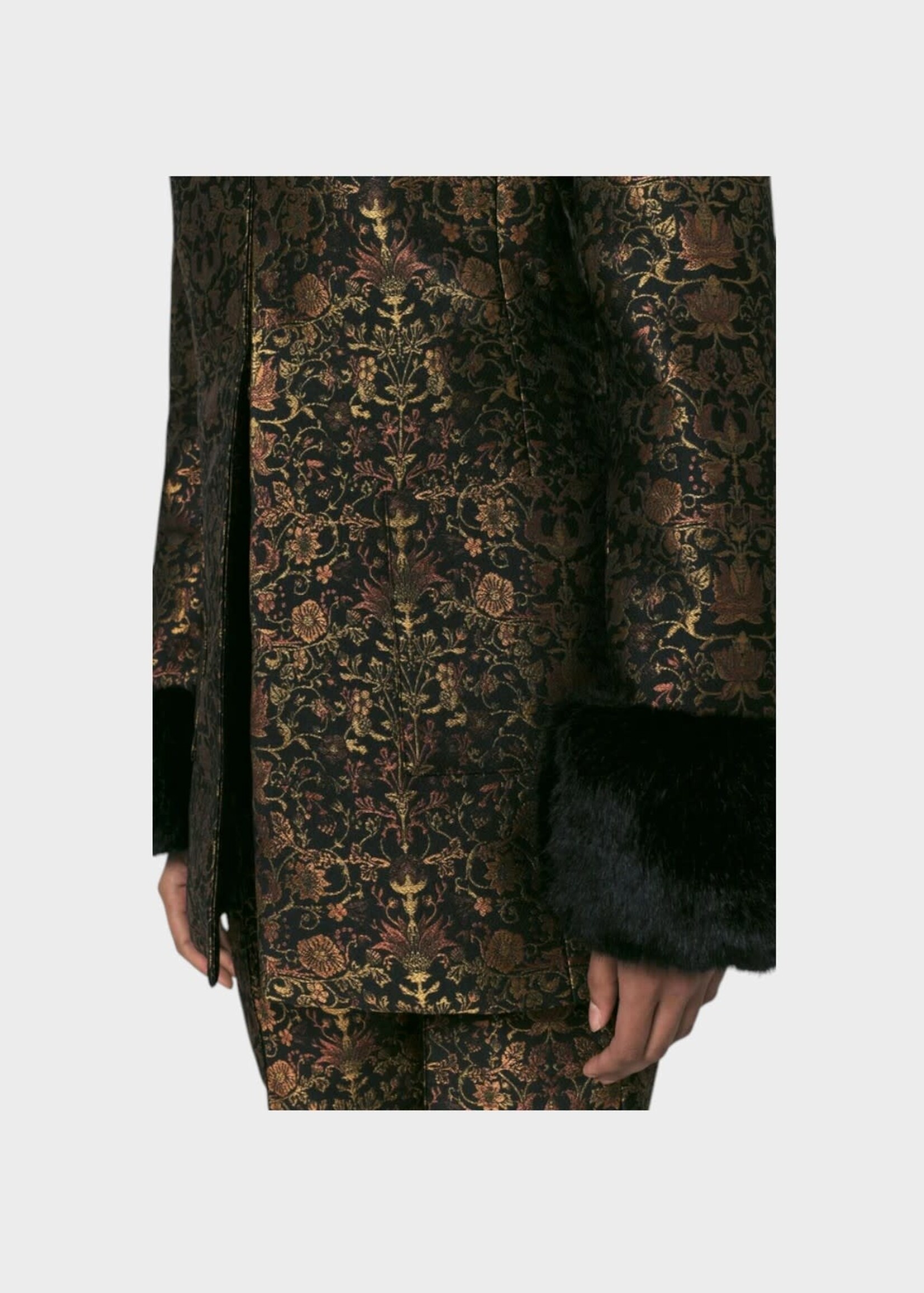 Destree Destree Top, Print, Lea Structured Jacket in Black & Rust w/ Garden Motif