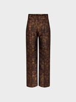 Destree Destree Trousers, Print, Yoshitomo Tailored Pants in Black & Rust w/ Garden Motif