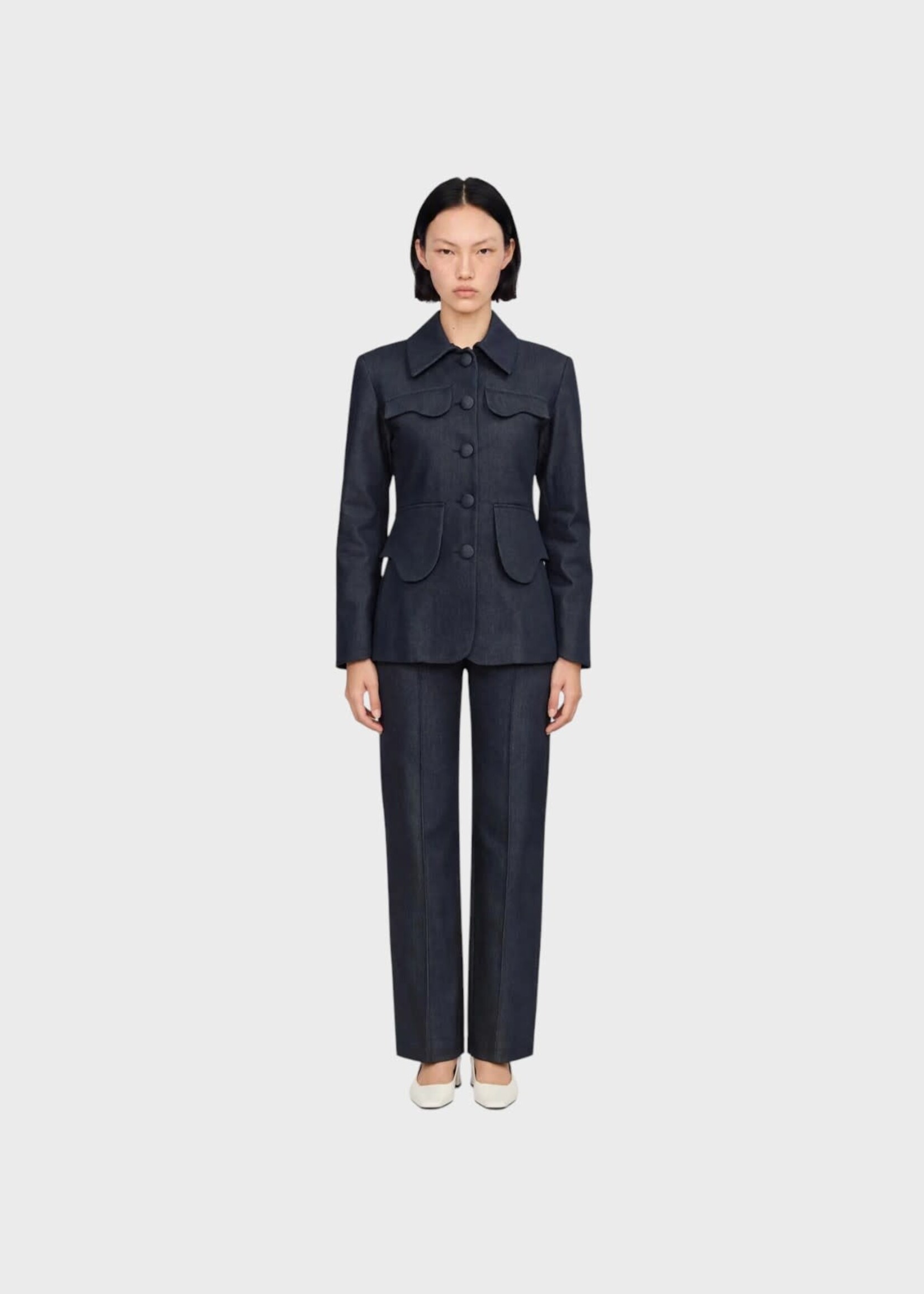 Destree Destree Jeans, Blue, Yoshitomo Wide Leg Denim Pants in Dark Blue
