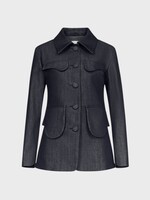 Destree Destree Shirt, Blue, Tamara Denim Suit Jacket in Dark Blue