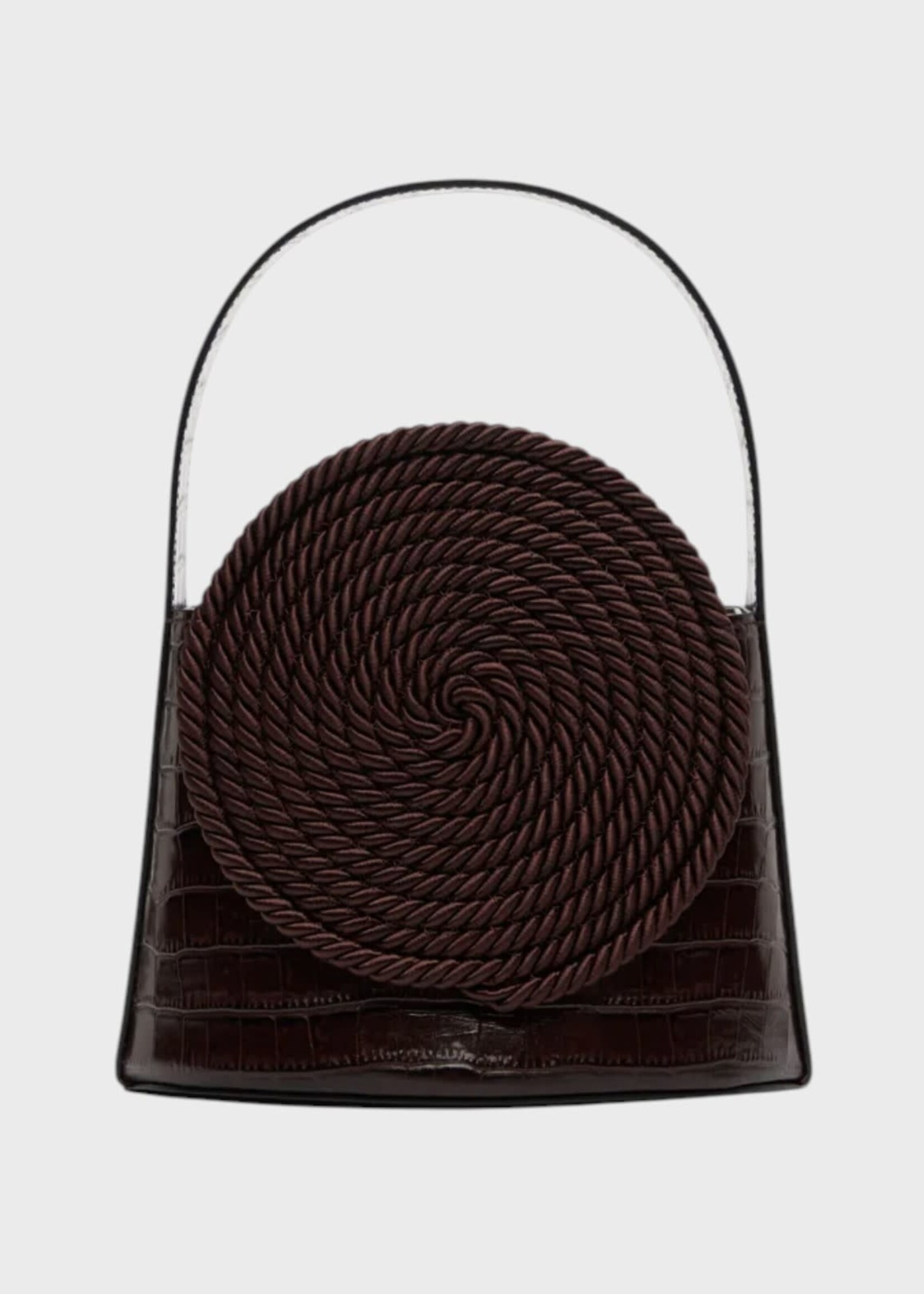 Destree Destree Bag, Brown, Gunther Croco Embossed Passementerie Bag in Dark Brown