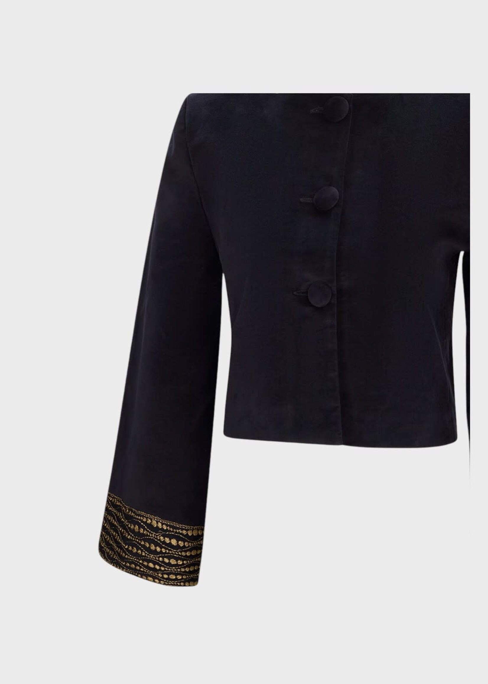 Destree Destree Top, Black, Ruby Velvet & Lace Cropped Jacket in Black
