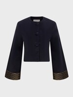 Destree Destree Top, Black, Ruby Velvet & Lace Cropped Jacket in Black