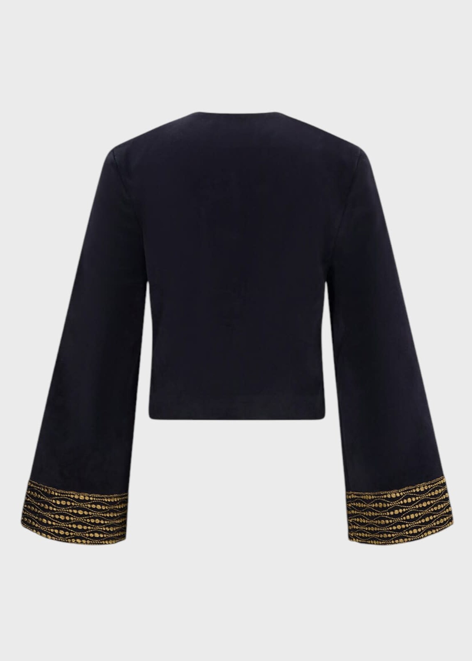 Destree Destree Top, Black, Ruby Velvet & Lace Cropped Jacket in Black