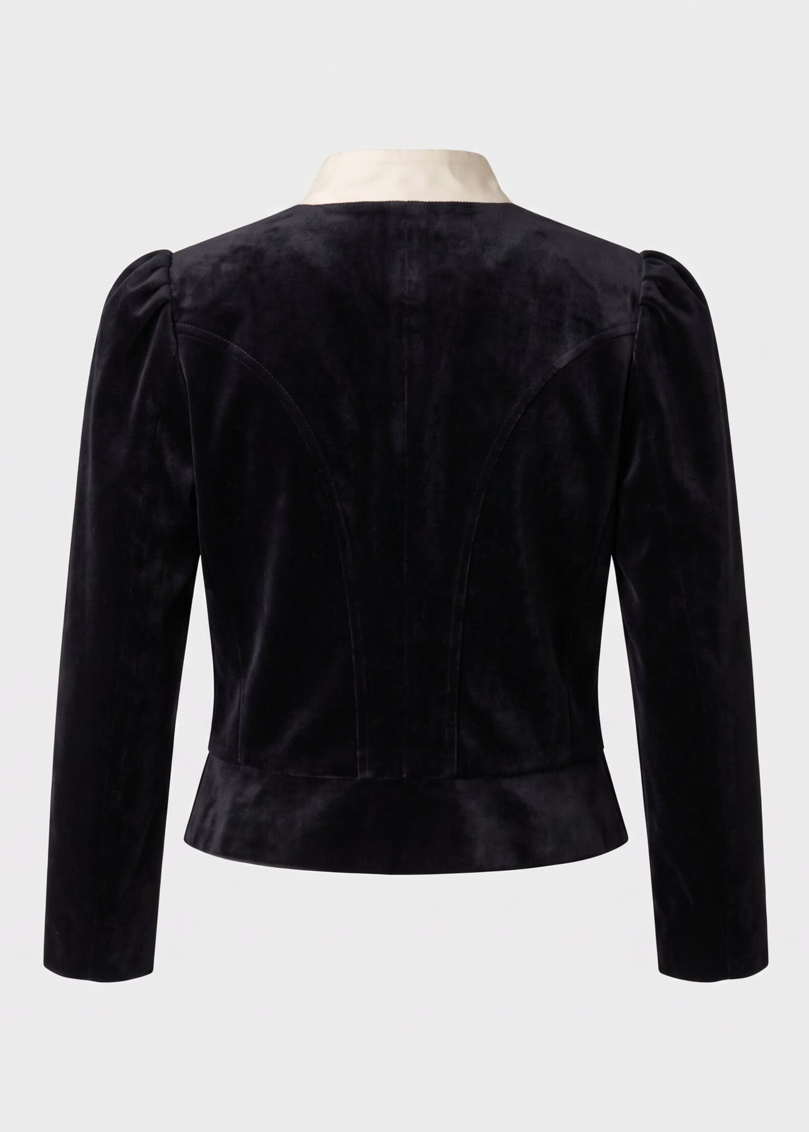Destree Destree Shirt, Multi, Amoako Velvet Puff Sleeve Jacket in Black & White