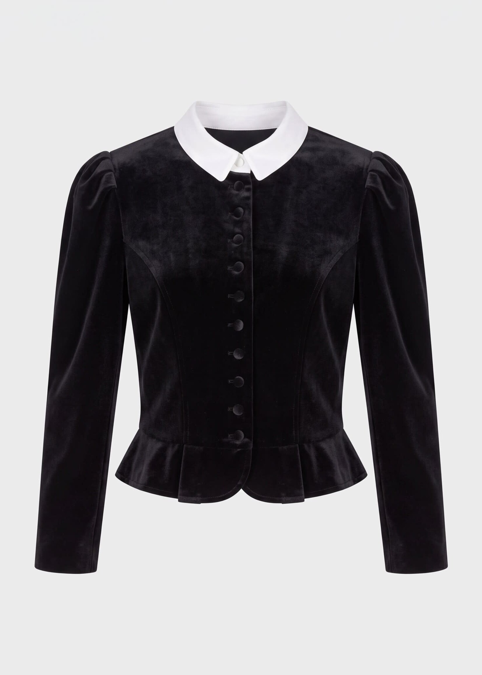Destree Destree Shirt, Multi, Amoako Velvet Puff Sleeve Jacket in Black & White