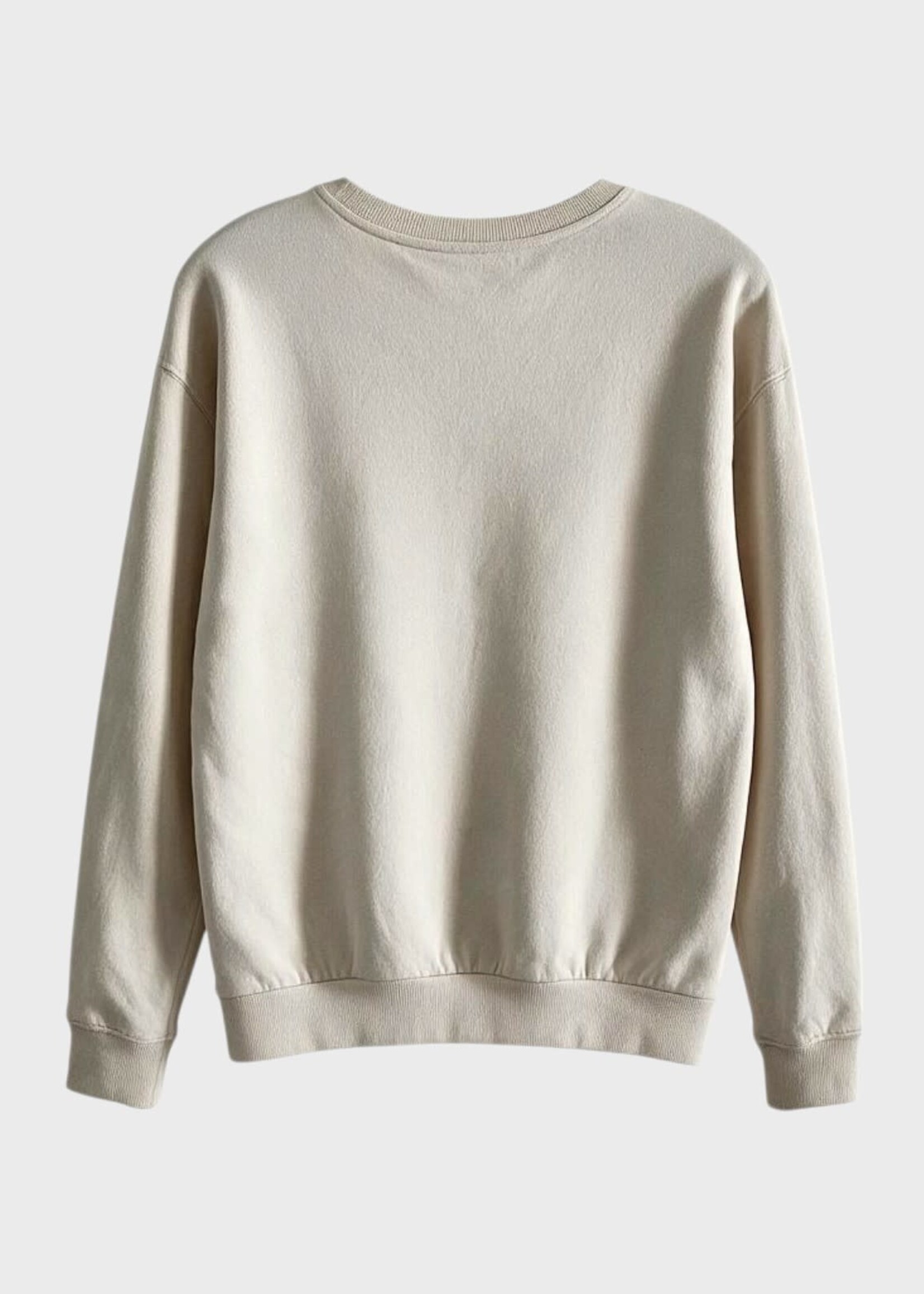 Celine Celine Sweatshirt, Multi, Cotton & Cashmere Loose Fit Crew Neck Sweater In Light Ivory & Blue w/ Celine Paris Anchor Print