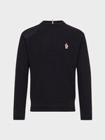 Moncler Grenoble Moncler Grenoble Knitwear, Navy, Merino Wool Crew Neck Knitwear w/ Logo Embroidery