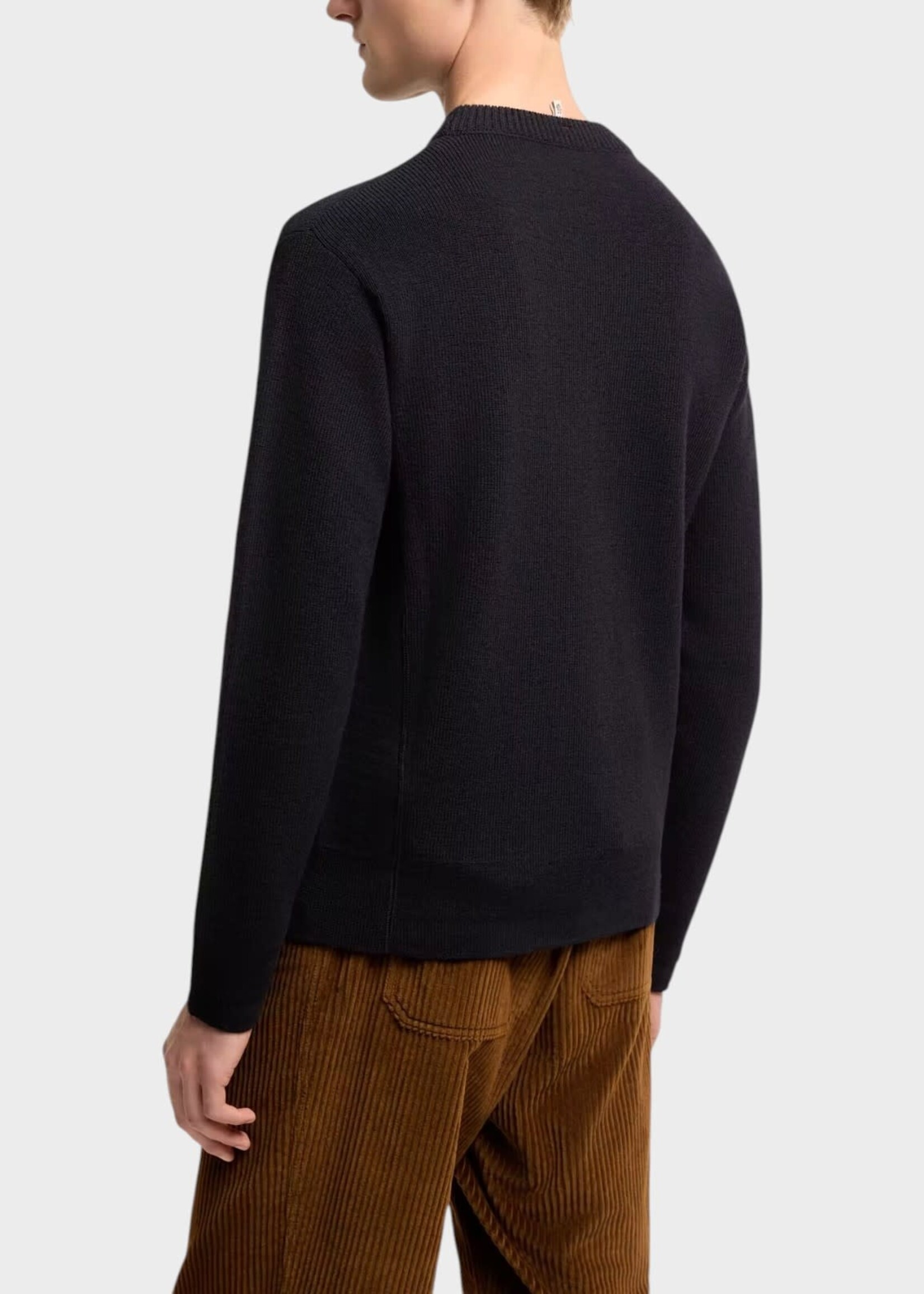 Moncler Grenoble Moncler Grenoble Knitwear, Navy, Merino Wool Crew Neck Knitwear w/ Logo Embroidery