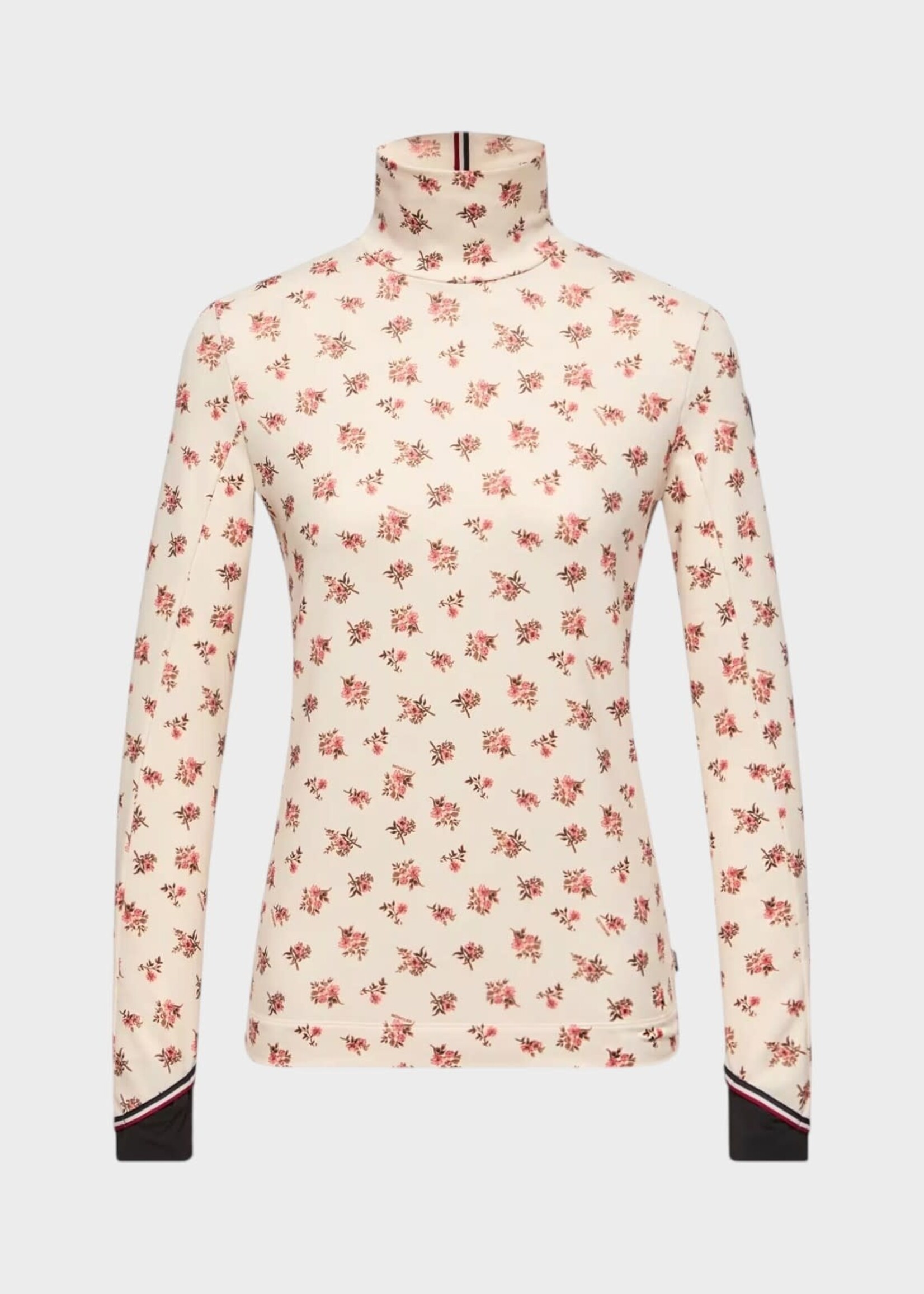 Moncler Grenoble Moncler Grenoble Top, Print, Polo Neck Top In White w/ Floral Print