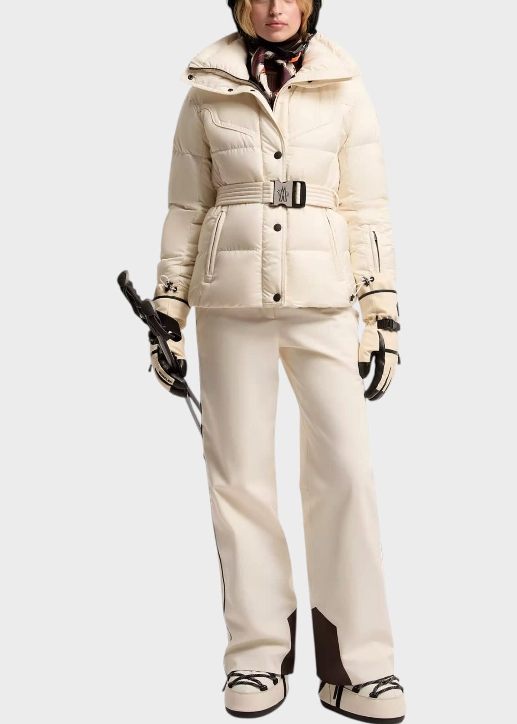 Moncler Grenoble Moncler Grenoble Jacket, White, Karshi Insulated Belted Ski Jacket