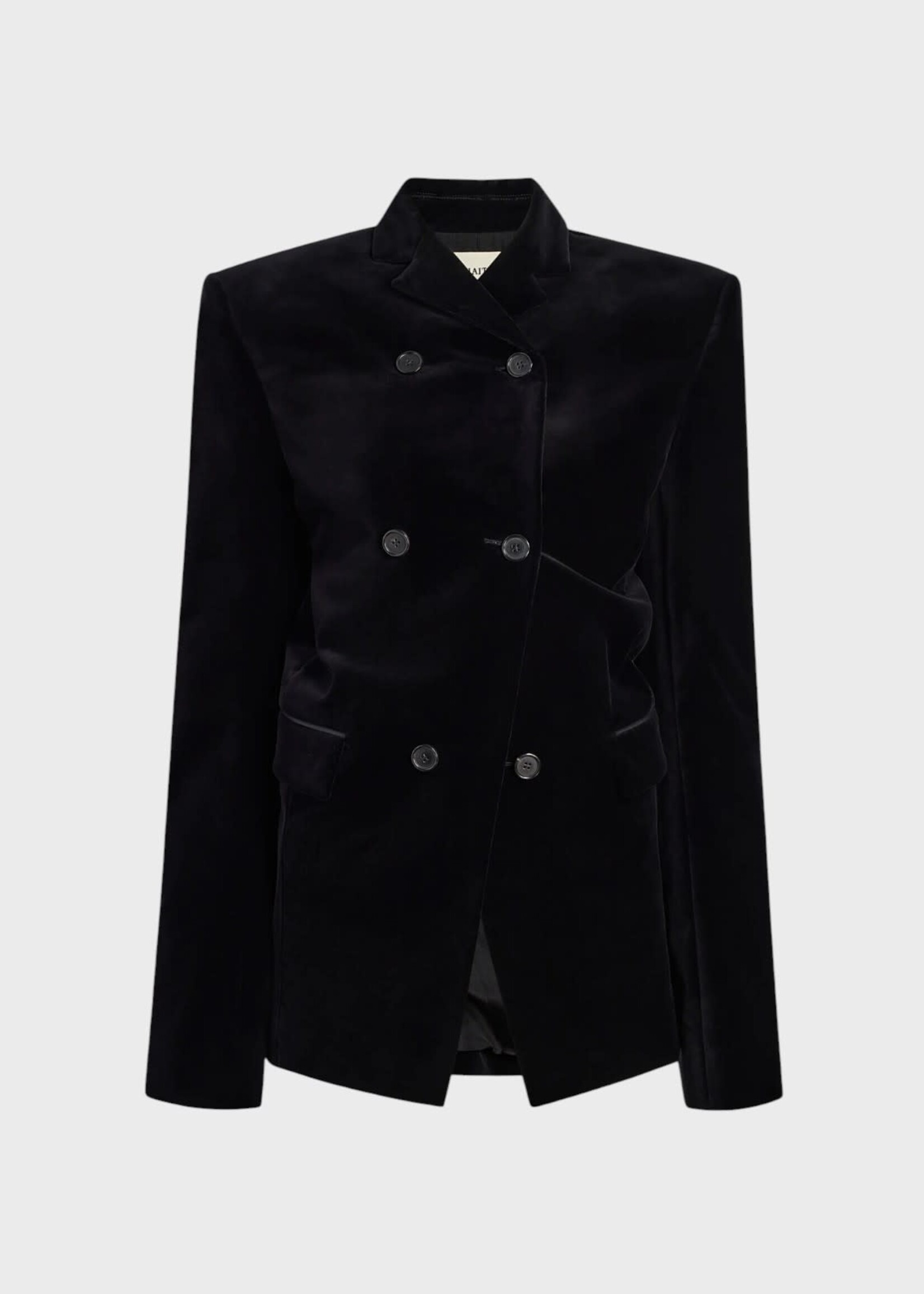 Khaite Khaite Jacket, Black, Rolo Velvet Double Breasted Jacket