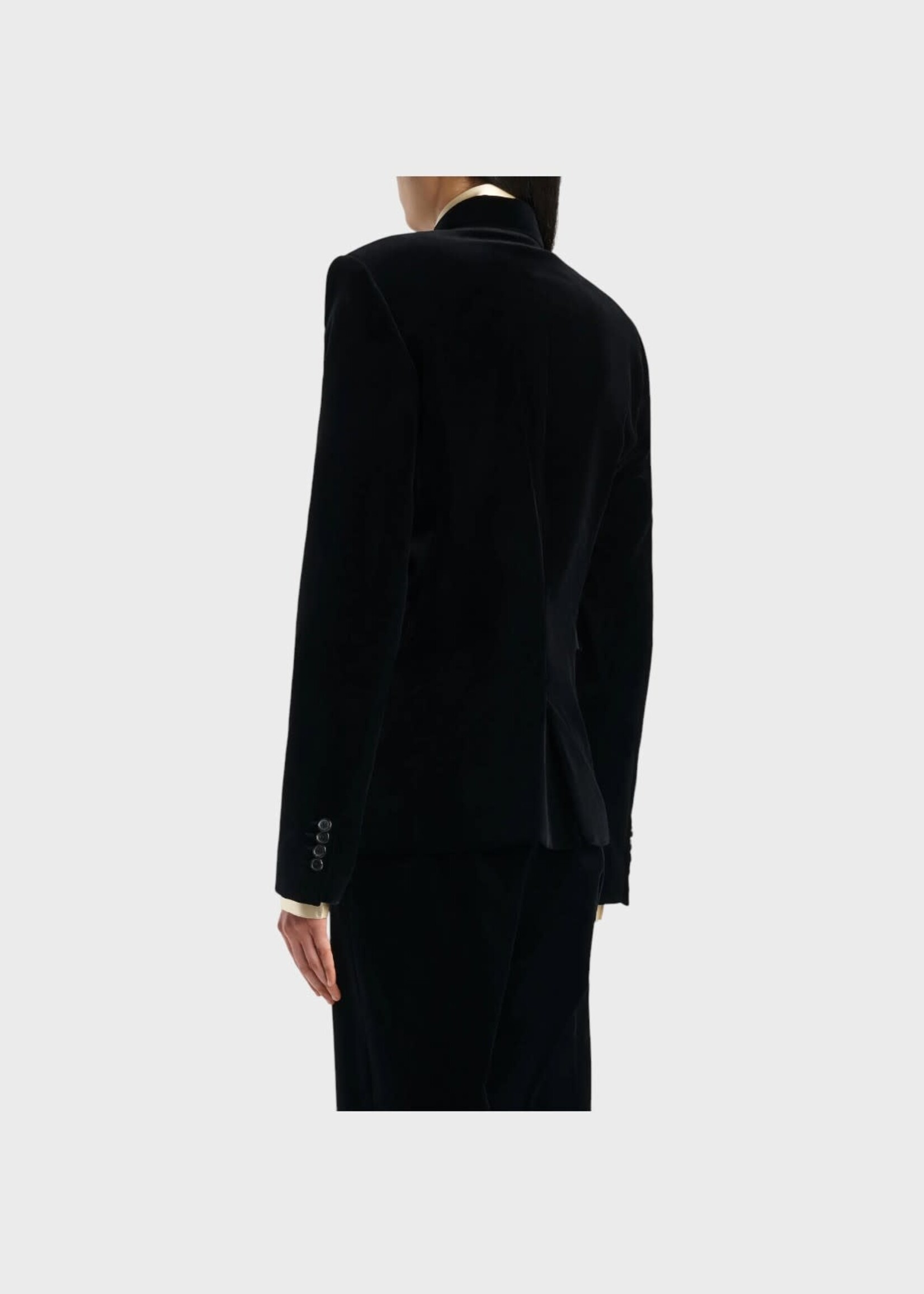 Khaite Khaite Jacket, Black, Rolo Velvet Double Breasted Jacket