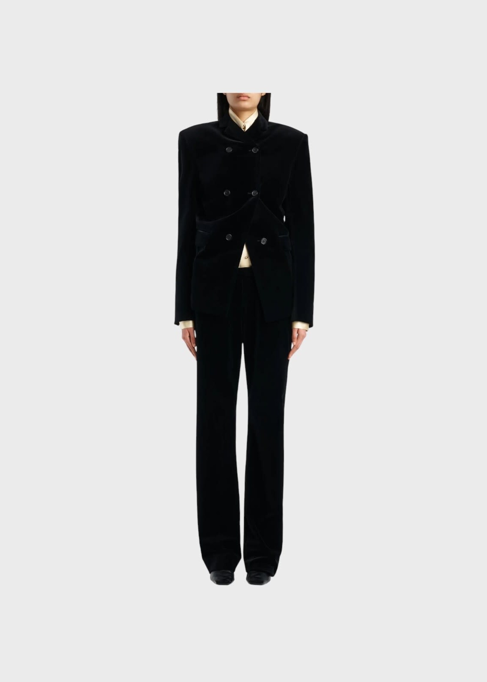 Khaite Khaite Jacket, Black, Rolo Velvet Double Breasted Jacket