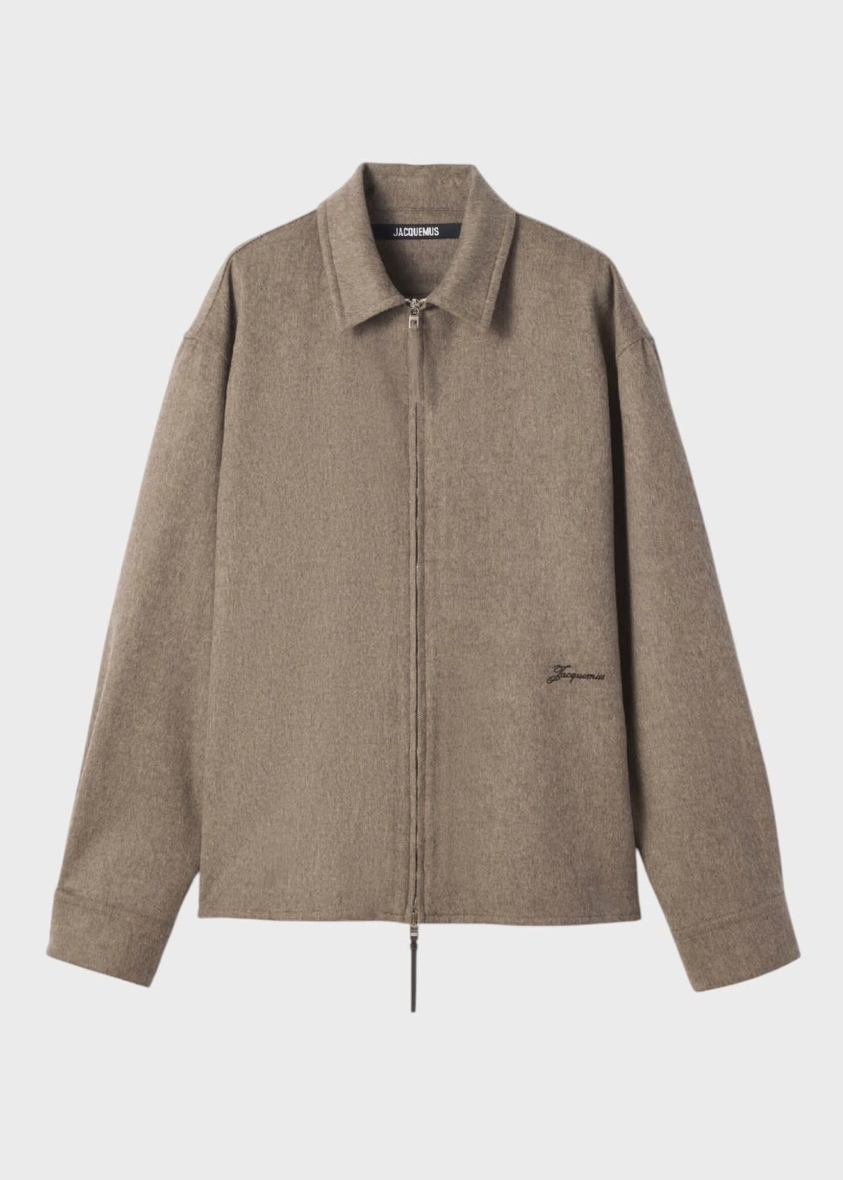 Jacquemus Jacquemus Shirt, Beige, La Chemise Flash Wool Zipped Shirt In Beige