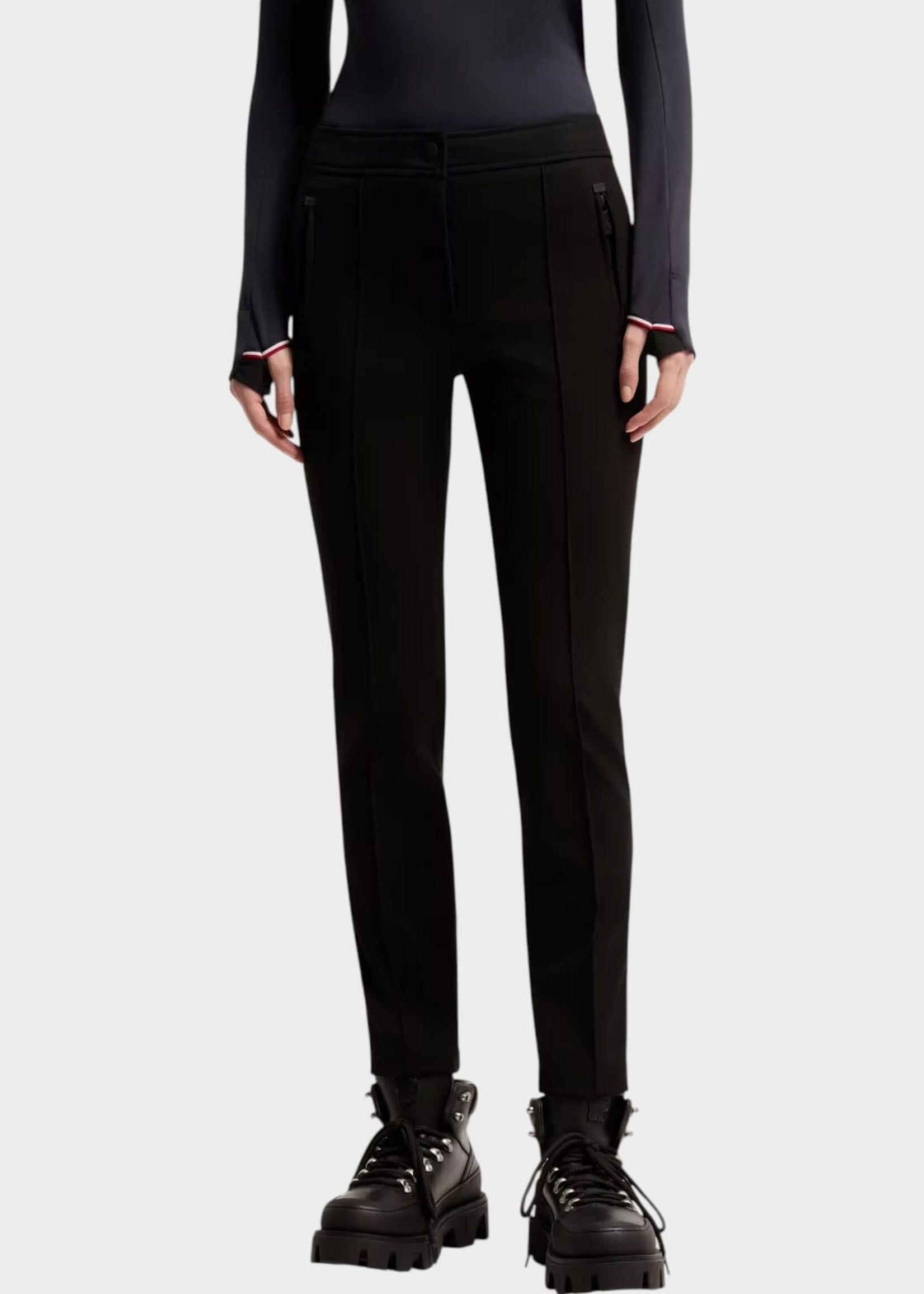 Moncler Grenoble Moncler Grenoble Trousers, Black, Technical Twill Slim Fit Pants