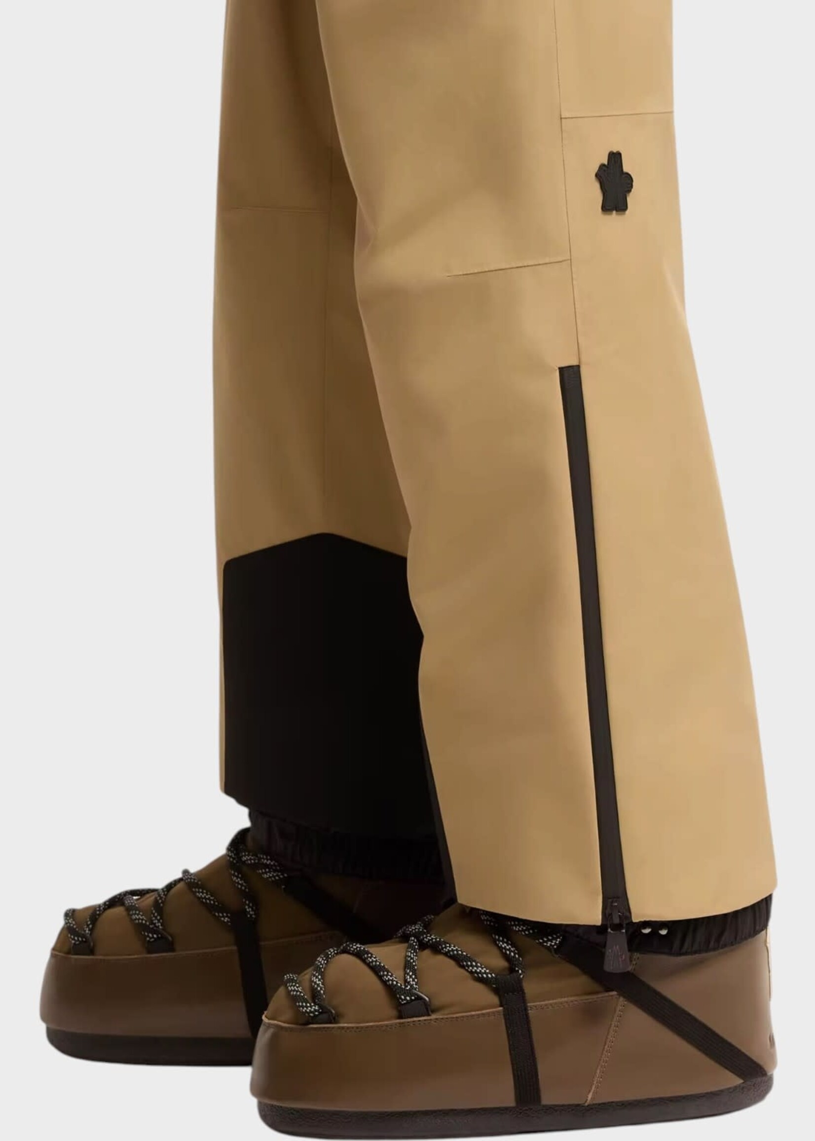 Moncler Grenoble Moncler Grenoble Trousers, Beige, Insulated Gore-Tex Ski Bib Pants In Beige & Black