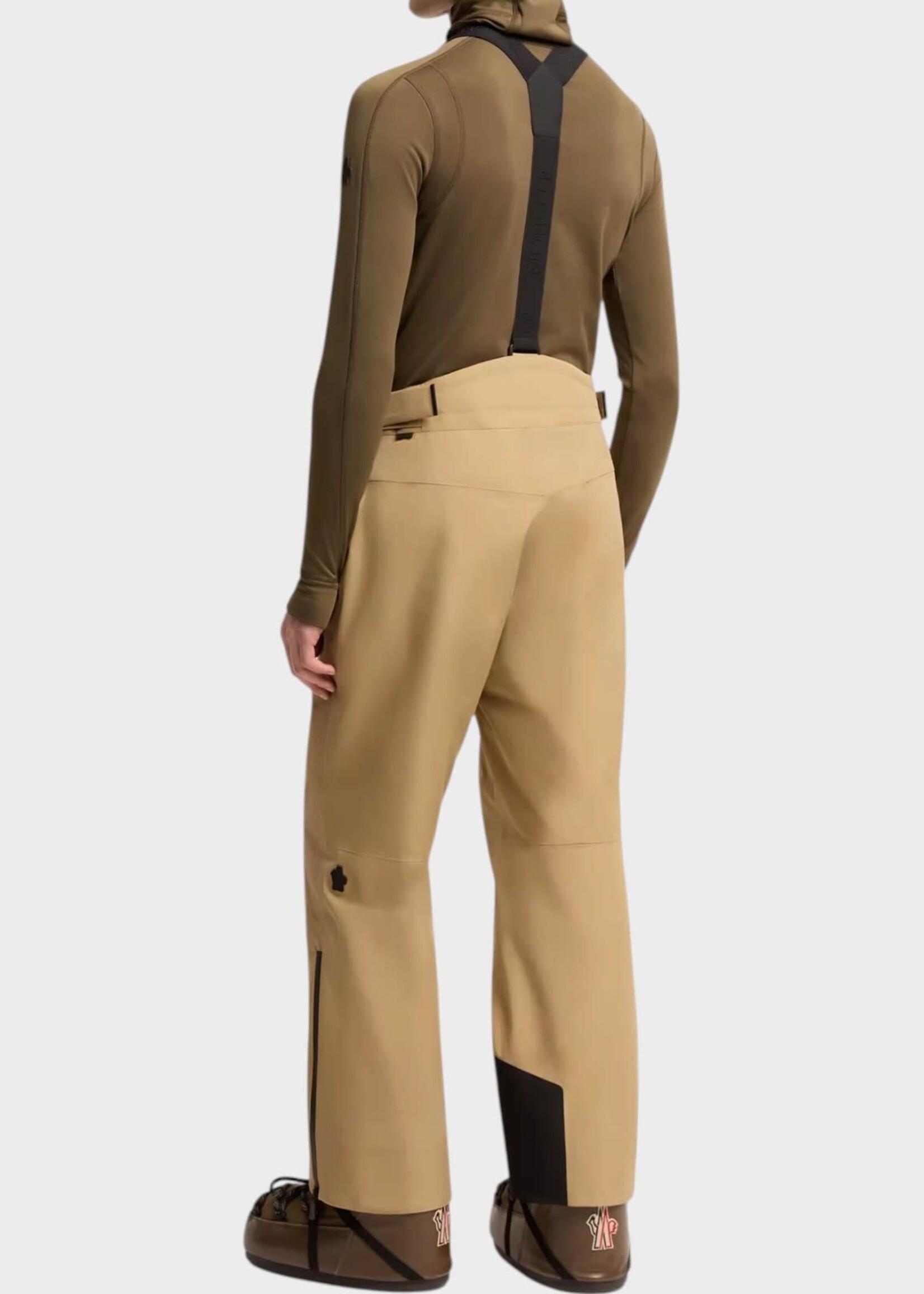 Moncler Grenoble Moncler Grenoble Trousers, Beige, Insulated Gore-Tex Ski Bib Pants In Beige & Black