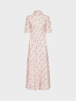 Rabanne Rabanne Dress, Pink, Midi Dress In Light Pink w/ Silver Floral Sequin Embroidery