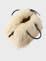 Jacquemus Jacquemus Bag, Multi, Le Petit Turismo Leather & Shearling Small Bowling Bag In Off-White & Black