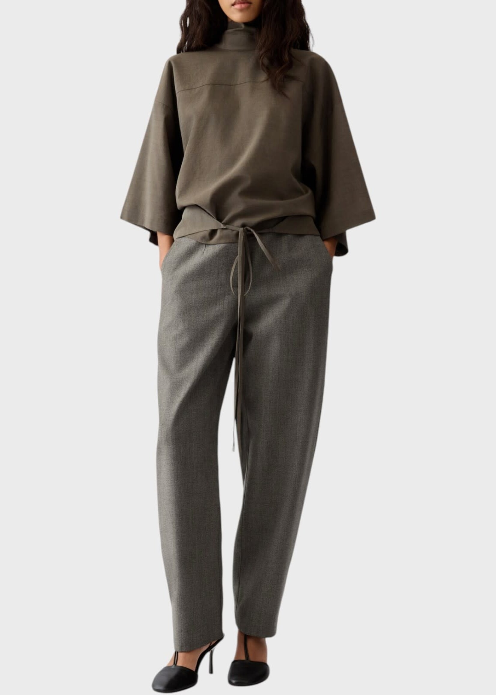 Jacquemus Jacquemus Trousers, Brown, Le Pantalon Citta Wool Straight Tailored Pants In Dark Brown