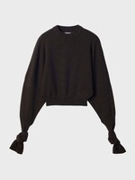Jacquemus Jacquemus Knitwear, Brown, Le Pull Fiocco Wool & Cashmere Bat Armmoth Sweater In Dark Brown