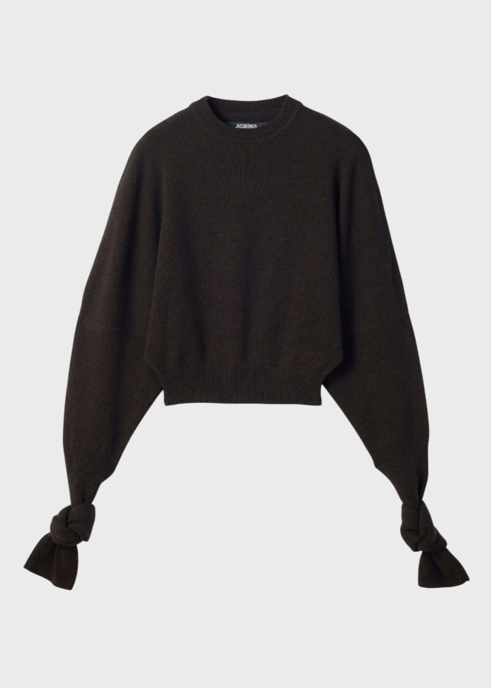 Jacquemus Jacquemus Knitwear, Brown, Le Pull Fiocco Wool & Cashmere Bat Armmoth Sweater In Dark Brown