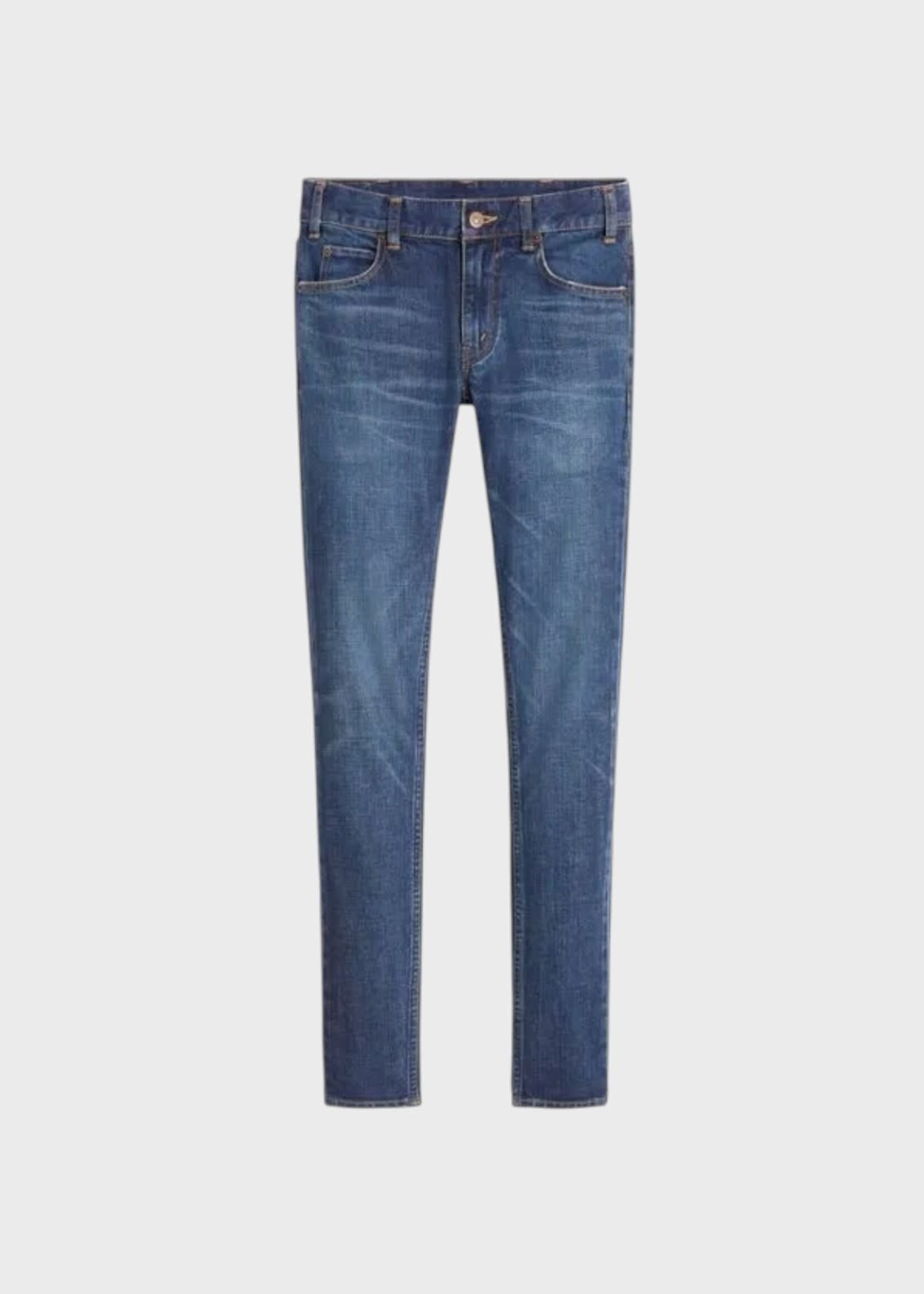 Celine Celine Jeans, Blue, Cotton Low Rise Skinny Denim Pants In Dark Union Wash