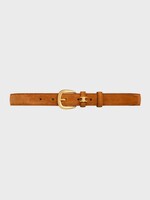 Celine Celine Belt, Brown, Suede Calfskin Medium 25Mm Belt In Fauve